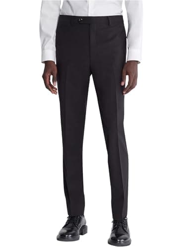 Calvin Klein Men's Skinny Fit Stretch Dress Pant, Black, 32W x 30L