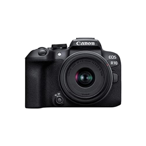 Canon EOS R10 Mirrorless Camera RF-S18-45 Mm F4.5-6.3 is STM Lens Kit, Hybrid, 24.2 Megapixel CMOS, APS-C Sensor, 4K Video, Vlogging for Content Creators, Black