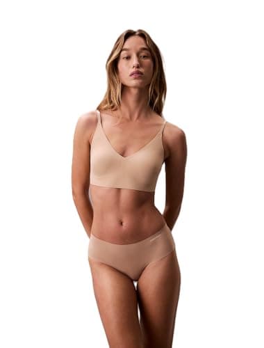 Calvin Klein Women's Invisibles Wirefree Lightly Lined Triangle Bralette, Bare, M