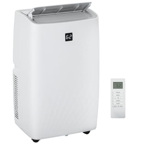 HOMCOM 14000 BTU Portable Air Conditioner, AC Unit with Dehumidifier, Fan, 24H Timer On Off, 3 Speeds, Auto and Sleep Mode, Remote Control, Window Kit, for Room up to 700 Sq. ft