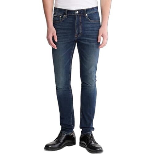 Calvin Klein Men's Skinny High Stretch Jeans, Avedon Dark, 34W x 30L
