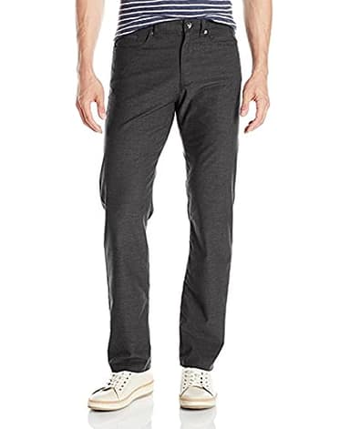 Calvin Klein Jeans Men's Herringbone 5 Pocket Slim Straight Pant, Black, 32 x 30