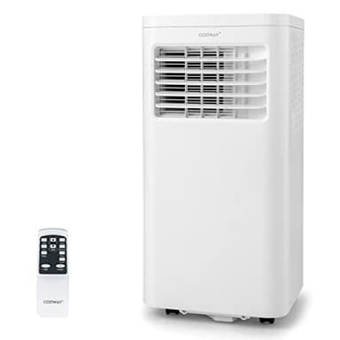 COSTWAY Portable Air Conditioner, 8000 BTU 3-in-1 AC Unit with Built-in Dehumidifier, Fan Mode, Sleep Mode, 24H Timer, Remote Control, Window Installation Kit & Remote Control, Cools up to 250 Sq. Ft