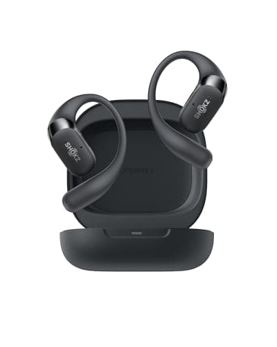 New SHOKZ OpenFit 2 Open-Ear Headphones, True Wireless Bluetooth Earphones with Microphone, Earhook Earbuds with 48 Hours of Playtime, Fast Charging, IP55 Water-Resistant, with Carrying Bag, Black