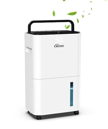 Dehumidifier 2500 Sq. Ft 34 Pint BRITSOU Dehumidifiers for Home Basements Bedroom Bathroom with Drain Hose | Quiet Dehumidifier for Medium Large Room | Dry Clothes Mode | Intelligent with 24HR Timer