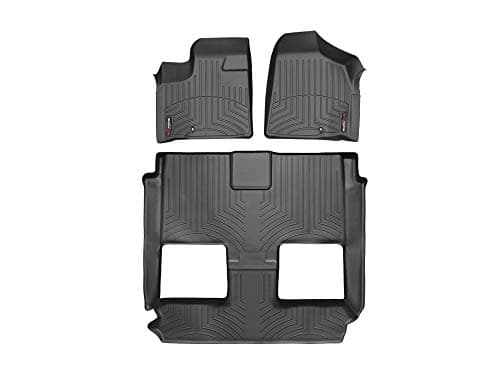 WeatherTech FloorLiner for 2008-2020 Dodge Grand Caravan with 2nd Row Stow n' Go Bucket Seating - Set - Black