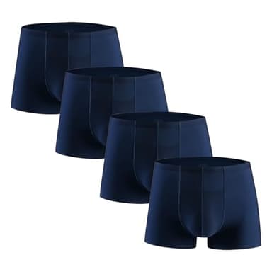 4PC Ice Silk Seamless Solid Boxers for Men Quick Dry Breathable Stretch Underwear Support Bulge Athletic Trunks