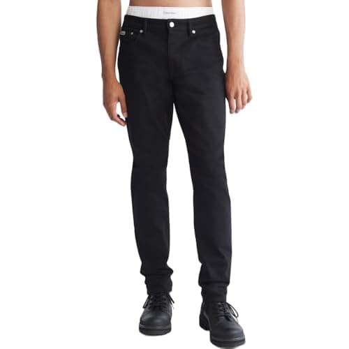 Calvin Klein Men's Slim Fit Jeans, Forever Black, 32W x 30L