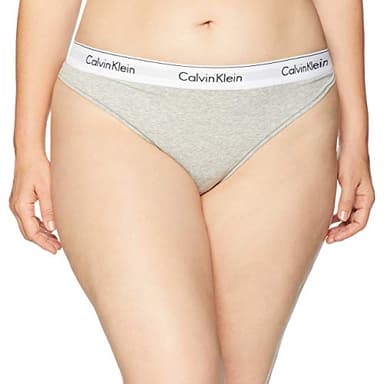 Calvin Klein Women's Modern Cotton Thong Panty, Grey, Medium