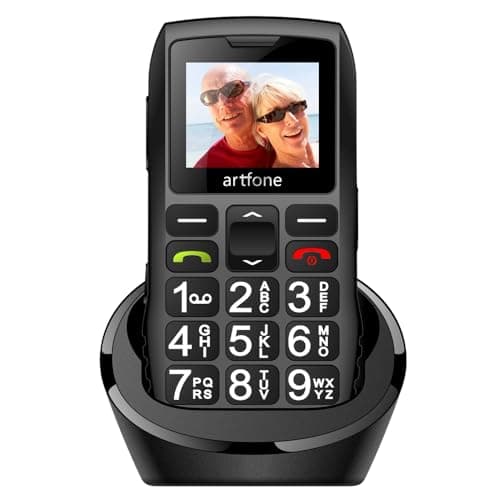 4G LTE Senior Mobile Phone with Big Button, SOS Function, Ultra Loud Speaker, Flashlight, Charging Station, 1800mAh Battery, Single SIM, Black