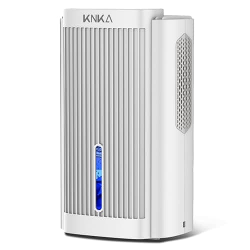 KNKA Dehumidifier,95 OZ Water Tank, (800 sq. ft) Dehumidifier for Basement, Bedroom,Bathroom, RV,Closet with Auto Shut Off, Sleep Mode,7 Colors LED Light, Dehumidifiers for Home (White）