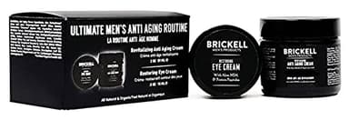 Brickell Men's Ultimate Anti-Aging Routine, Anti-Wrinkle Night Face Cream and Eye Cream to Minimize Puffiness, Wrinkles, Dark Circles, Under Eye Bags, Natural and Organic (Unscented)