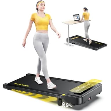 TOPUTURE Walking Pad with Incline, 2 in 1 Treadmills for Home & Office, Under Desk Treadmill, 2.5HP Portable Compact Treadmill with Remote Control, APP & LED Display, Installation-Free