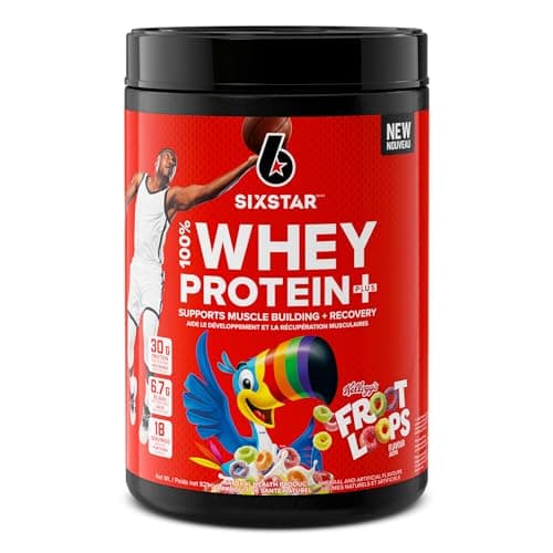 Six Star Whey Protein Powder Plus - Ultimate Muscle Building & Recovery Formula with Whey Protein & BCAAs - 30g Protein & Immune Support Matrix - Kellogg’s Froot Loops Flavour, 1.8 lb (Pack of 1)