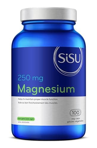 SISU Magnesium 250mg per capsule | Supports Heart Function and Muscle Strength | Aids in the precention of headaches and migraines| with Malic Acid | Non GMO, Vegan, Gluten Free, Dairy Free, Soy Free