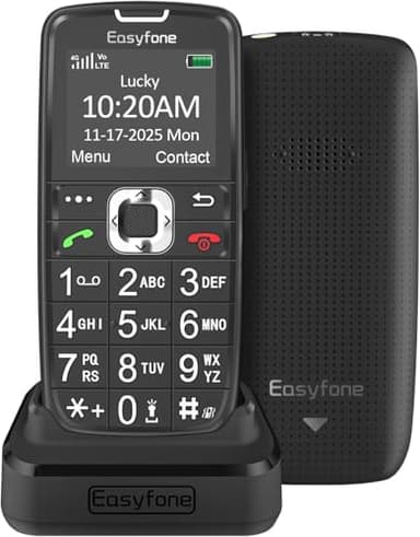 Easyfone Prime-A6 4G Unlocked Easy-to-Use Feature Mobile Phone, Black