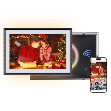 Frameo 10.1 Inch WiFi Digital Picture Frame with RGB LED Light,1280x800 HD IPS Touch Screen Photo Frame Electronic, 32GB Memory,Auto-Rotate,Wall Mountable, Share Photos/Videos Instantly from Anywhere
