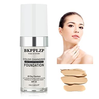 BKPPLZP Color Changing Foundation,Moisturzing BB Cream Long Lasting Cover Concealer All-Day Cream Full Coverage Flawless Liquid Foundation Cream Makeup for Women & Girls