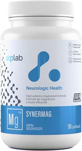 ATP LAB - Synermag 90 Caps - High potency Magnesium Bisglycinate, Malate, Taurine & Vitamin B6 - Bone Health Supplement - Muscle Health & Teeth Health