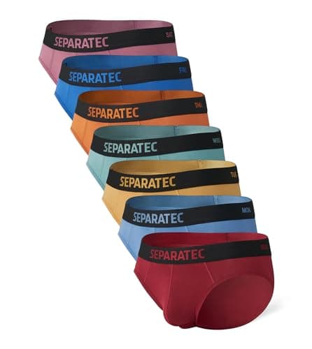Separatec Mens Underwear Briefs Breathable Moisture Wicking Rayon Made from Bamboo Cooling Briefs Underwear for Men 7 Pack