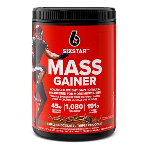 Six Star Mass Gainer Protein Powder, Six Star Mass Gainer, Muscle Builder Whey Protein Powder and Creatine Monohydrate, Max Protein Weight Gainer for Men and Women, Creatine Supplements, Chocolate, 4.36 lbs