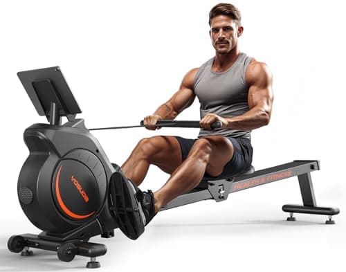 YOSUDA Magnetic Rowing Machine 350 LB Weight Capacity - Foldable Rower for Home Use with LCD Monitor, Tablet Holder and Comfortable Seat Cushion