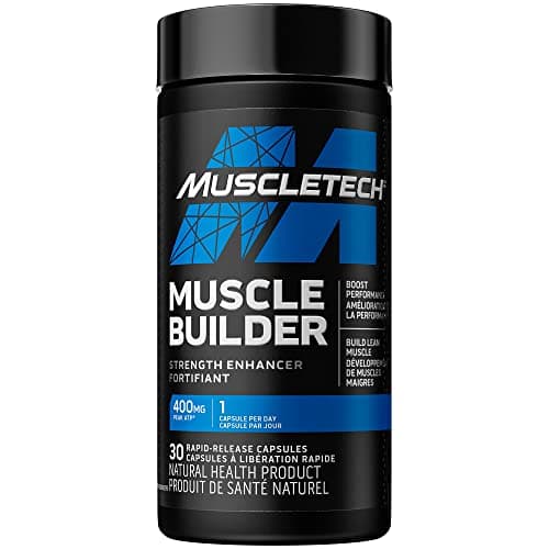 MuscleTech Muscle Builder, MuscleTech Muscle Builder, Muscle Building Supplements for Men & Women, Nitric Oxide Booster, Muscle Gainer Workout Supplement, 400mg of Peak ATP for Enhanced Strength, 30 Pills