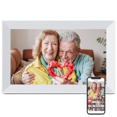 Frameo WiFi Digital Picture Frame, 10.1 Inch 1280 * 800IPS Touch Screen Digital Photo Frame, 32GB Memory, Auto-Rotate, Share Pictures and Videos, Gift for Mom, Dad, Friends, Family, Birthday, White