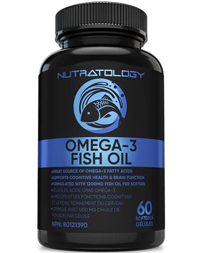 Nutratology Omega 3 Fish Oil Supplement Triple Strength with Fatty Acids - 1200MG Fish Oil, 720 MG Omega 3 Supplements, 432MG EPA & 288MG DHA Per Softgel. Burp-less Lemon Flavour - 60 Softgels