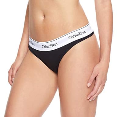 Calvin Klein Women's Modern Cotton Thong Panty, Black, X-Small