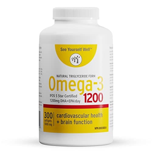 Omega 3 Fish Oil Capsules - Ultimate Strength Omega 3 Supplements 1200 with High EPA & DHA Essential Fatty Acids, Supports Heart, Brain, Joints and Immune System - No Fishy Aftertaste (300 Count)