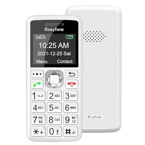 Easyfone T200 4G Unlocked Feature Mobile Phone, Easy-to-Use Big Button Clear Sound Basic Cell Phone for Senior and Kids or Digital Detox (White)
