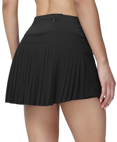 Jhsnjnr Pleated Skirts for Women Short Length Golf Skorts with Pockets High Waisted Workout Tennis Skirt Black