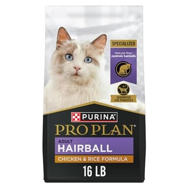 Purina Pro Plan Hairball Dry Cat Food, Chicken & Rice - 7.26 kg Bag