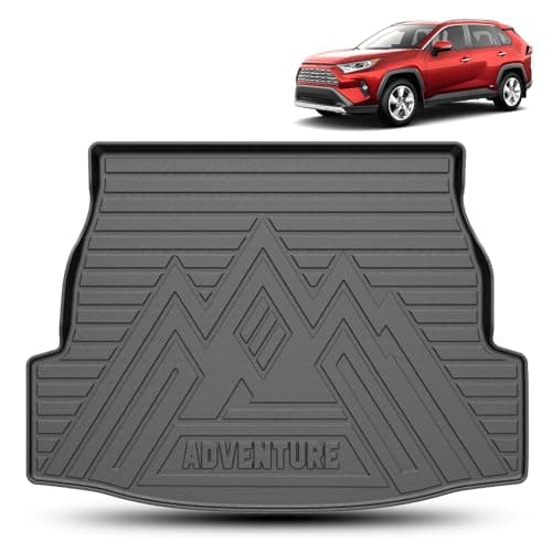 FIILINES Trunk Mat for Toyota RAV4 2025 2019-2024 All Models, All Weather Waterproof TPE Trunk Cargo Liner RAV4 Accessories Black