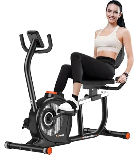 Recumbent Exercise Bike for Home 16 Levels Magnetic Resistance Stationary Bikes for Adults Seniors with Smart APP, LCD Monitor, Heart Rate Handle, Adjustable Seat & Backrest, 400lbs Weight Capacity