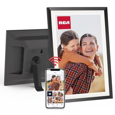RCA 10.1" WiFi Digital Picture Frame, Electronic Photo Frames 32GB Storage, HD IPS Touch Screen WiFi Frame/Auto Rotate/Wall Mounted, Easy Setup in Uhale App to Share Photo/Video Anytime (Black)