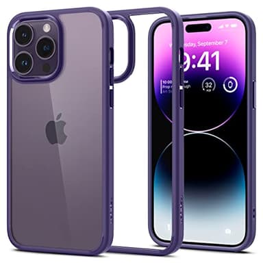 Spigen Case for iPhone 14 Pro Max Case: Ultra Hybrid [Anti-Yellowing], Slim and Lightweight for iPhone 14 Pro Max Case - Deep Purple