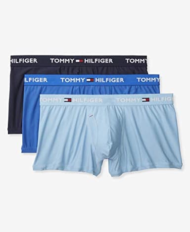 Tommy Hilfiger Men's Underwear Everyday Micro Multipack Trunks, Blue Multi (3 Pack), S