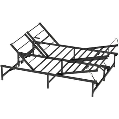 MotionGrey Queen Adjustable Electric Bed Frame, Up to 600 lbs, Features Wired Remote Control, Adjustable Head and Foot Positions - Black
