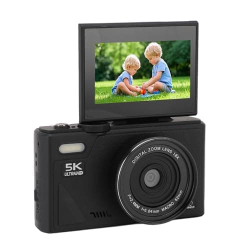 5K HD Digital Camera, 75MP 5K Mirrorless Camera Digital Camera with 18X Optical Zoom, 3 Inch Screen Multi Axis Stabilization Travel Photography Camera (fosangq6vite37-11)