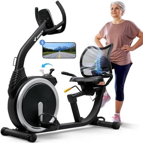 MERACH Recumbent Exercise Bike, High-end Magnetic Stationary Bike with Smart Bluetooth and Exclusive App Connectivity, LCD, Heart Rate Handle, Ideal for Home, S19