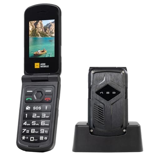 AGM M10 Rugged Basic Flip Phone, 4G Feature Cell Phone, Simple Mobile Phones, Pocket-sized, Waterproof & Drop-Proof, Speed Dial, SOS Button, 98dB Speaker, Large Fonts & Big Buttons, Dual SIM, FM Radio