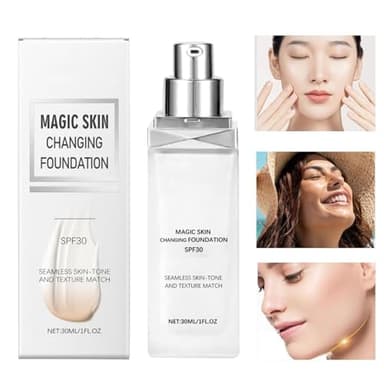 Color Changing Foundation - Full Coverage Face Makeup, Long-lasting Liquid Skin Foundation | Women’s Adjustable Shade, Flawlesss Finish For All Skin Tones, Ideal For Older Women And Girlfriends