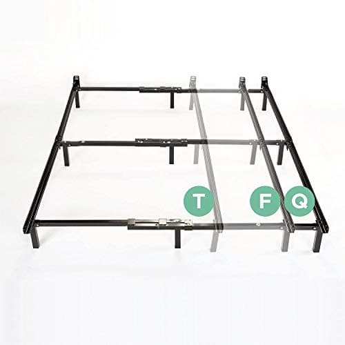 Zinus Adjustable Bed Frame, Twin to Queen - Compack 7 Inch Metal Bed Frame for Box Spring , 9 Legs Heavy-Duty Frame, Easy Assembly, Headboard Compatiable with Built-in Bracket, Mattress Support
