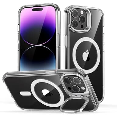 ESR for iPhone 14 Pro Max Case Magsafe with Stand, Military-Grade Protection, Built-in Camera Ring Stand, Scratch-Resistant Back, Classic Kickstand Case for iPhone 14 Pro Max 6.7 inch, Clear