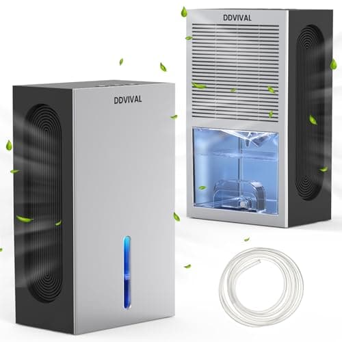 Dehumidifier,96OZ （1000 Sq.ft）Dehumidifiers for Home Room Bedroom, Dehumidifier with Drain Hose and 2 Working Modes, 7 Color LED Light Portable Small Dehumidifier for Bathroom Basements Closet RV