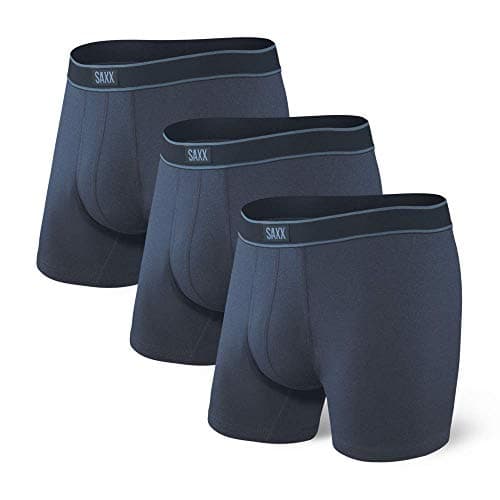 SAXX Underwear Co. Men's Underwear with Pouch Daytripper Boxer Brief Fly 3Pk, Navy, X-Large