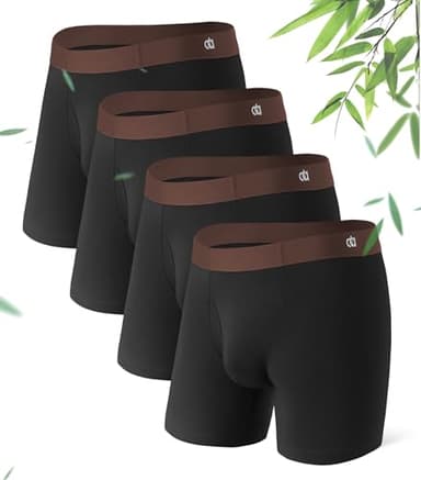 DAVID ARCHY Mens Underwear Moisture Wicking Breathable Bamboo Rayon Seamless Underwear with Support Pouch Fly 4 Pack，Black,M