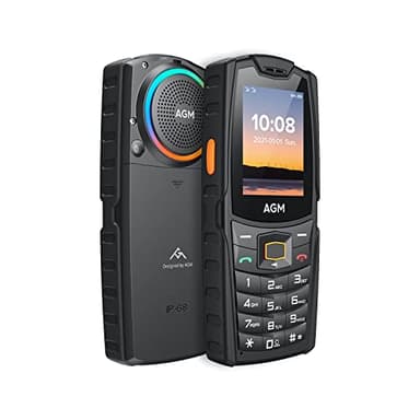 AGM M6 Rugged Phone, Basic Cell Phone, 4G Feature Phone w/LED Light, Simple Mobile Phones, Waterproof/Drop-Proof, Large Buttons | Large Font, 109dB Powerful Speaker, Dual SIM Cards, 48+128MB, 2500mAh